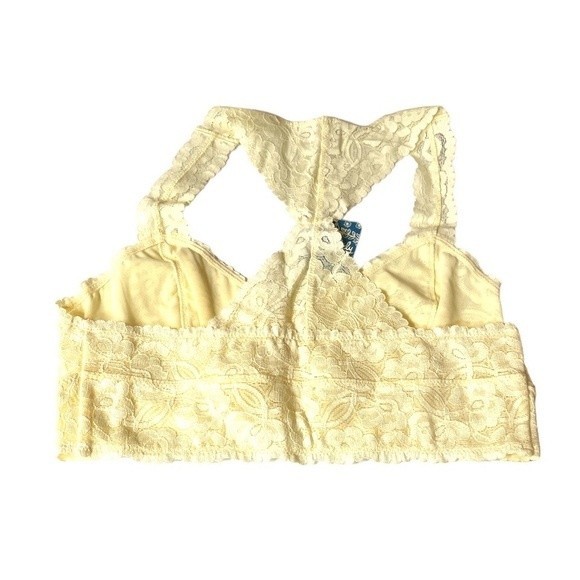 Free People Galloon Racerback Bra Lemon Water Ice Sizes Medium and XLarge - Picture 2 of 6